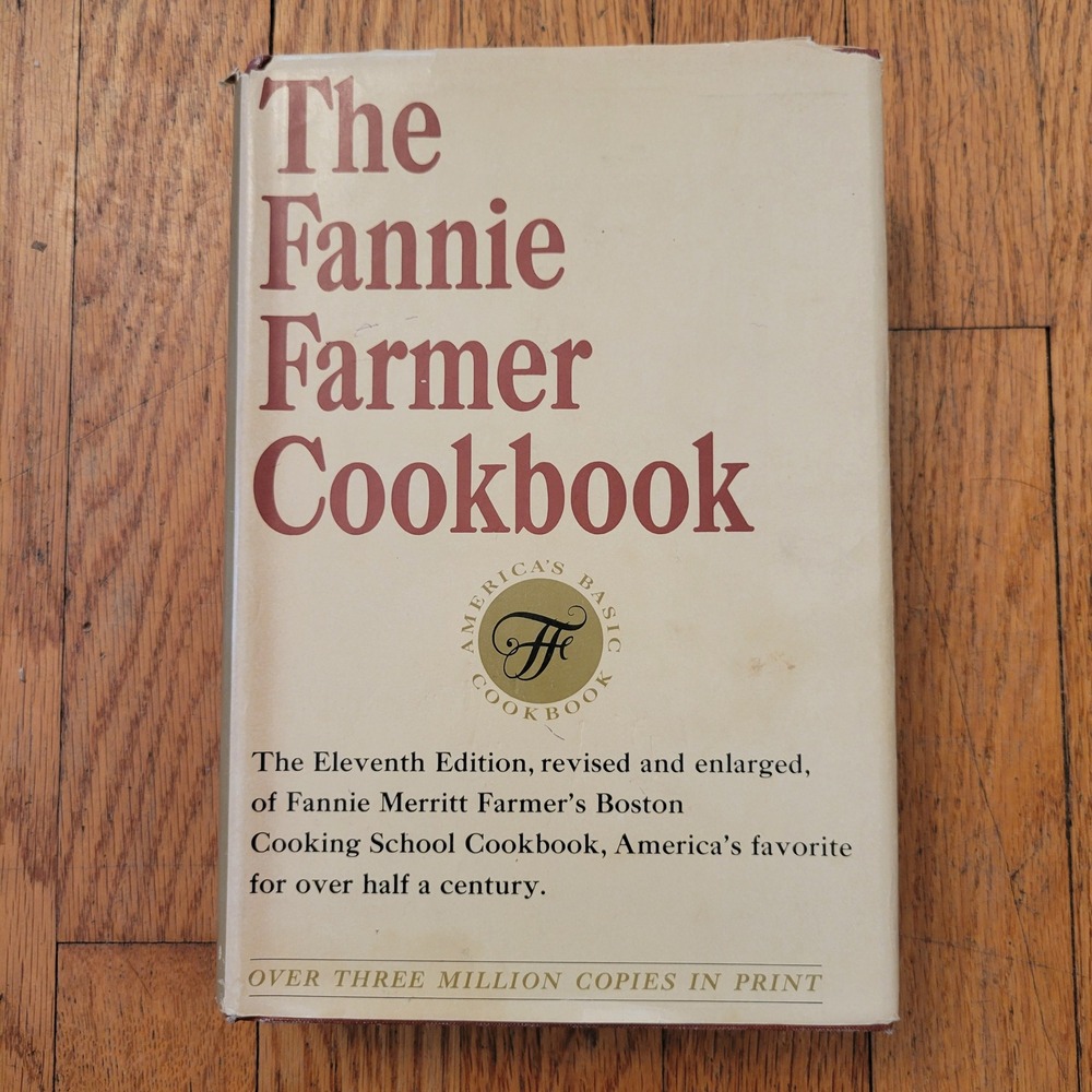 Vintage Little Brown 11th Ed Fannie Farmer Cookbook Kitchen Decor Gift Prop